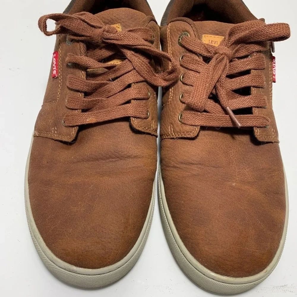 Levis 51956609H Sneakers Mens 11 Brown Synthetic Leather Low Top Lace Up Comfort